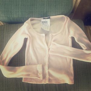 Brandy Melville Long Sleeve Light Pink Button Up